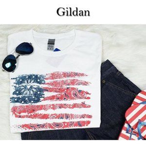 USA Flag Patriotic Graphic Shirt NWT Medium